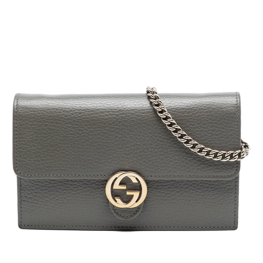 Gucci Interlocking G Dollar Calfskin Wallet on Chain