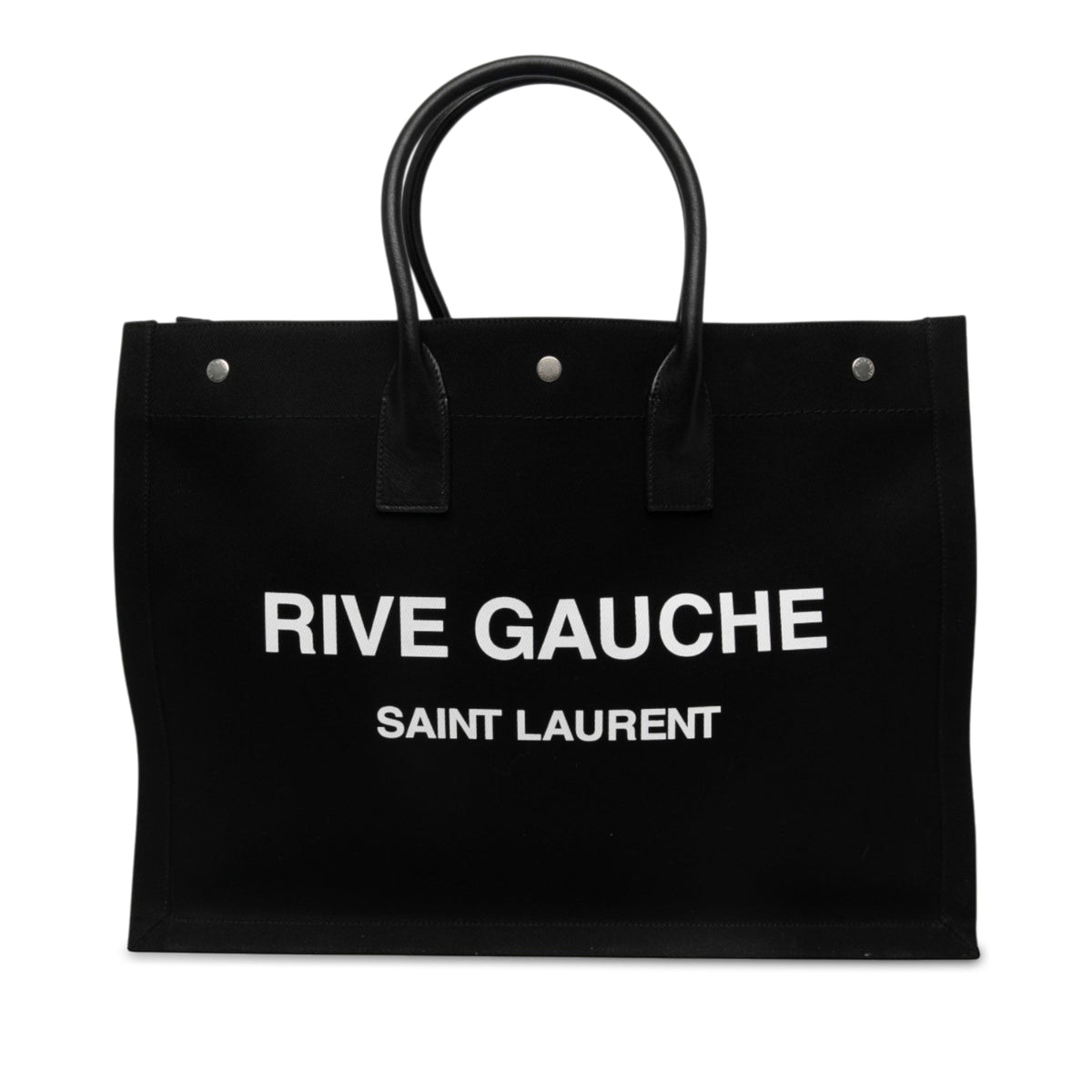 Saint Laurent Large Canvas Rive Gauche Tote — Black