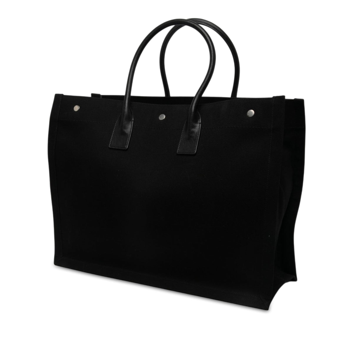 Saint Laurent Large Canvas Rive Gauche Tote — Black