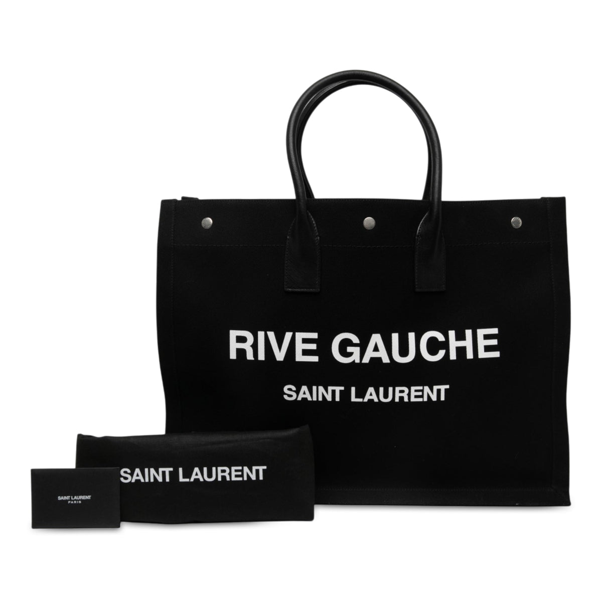 Saint Laurent Large Canvas Rive Gauche Tote — Black