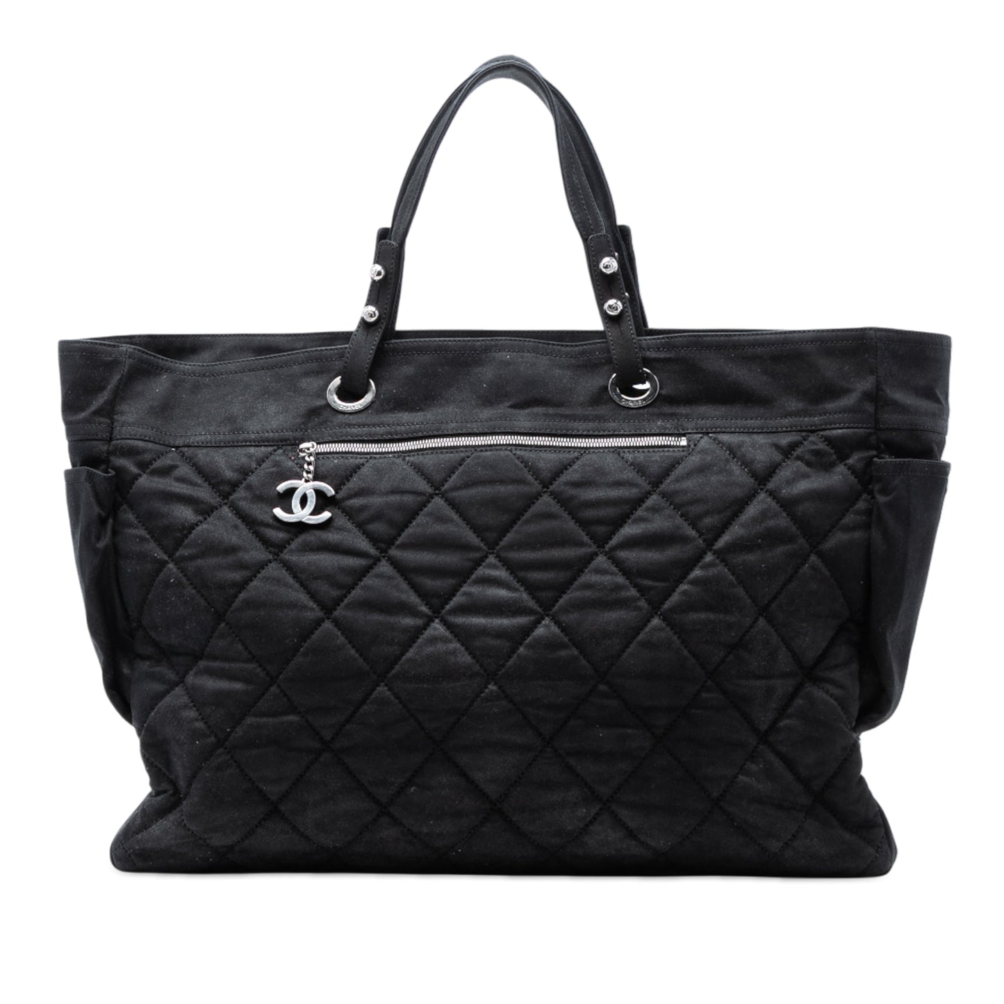Chanel XL Quilted Coated Canvas Paris Biarritz Tote