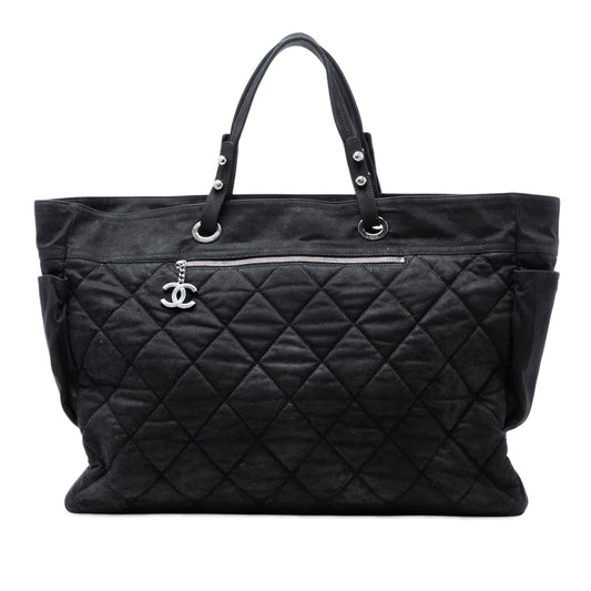 Chanel XL Quilted Coated Canvas Paris Biarritz Tote