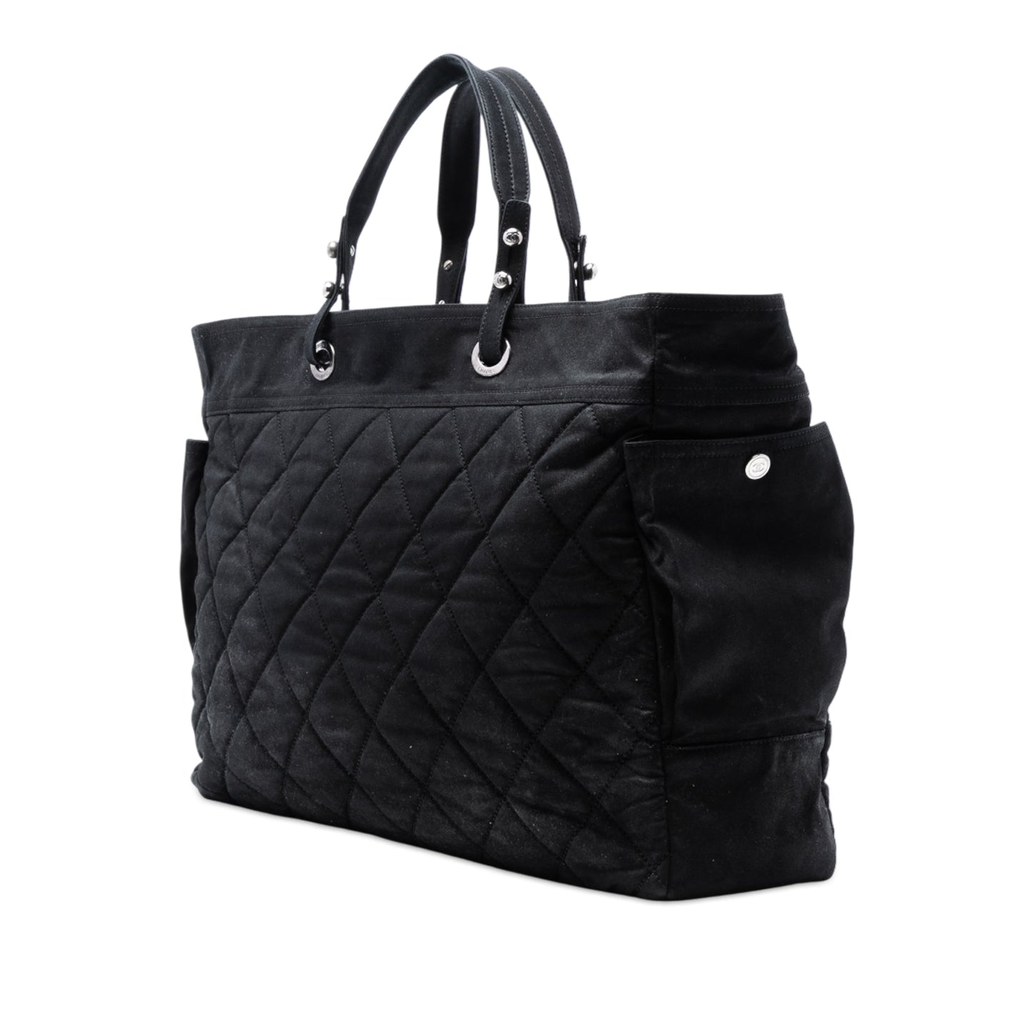 Chanel XL Quilted Coated Canvas Paris Biarritz Tote