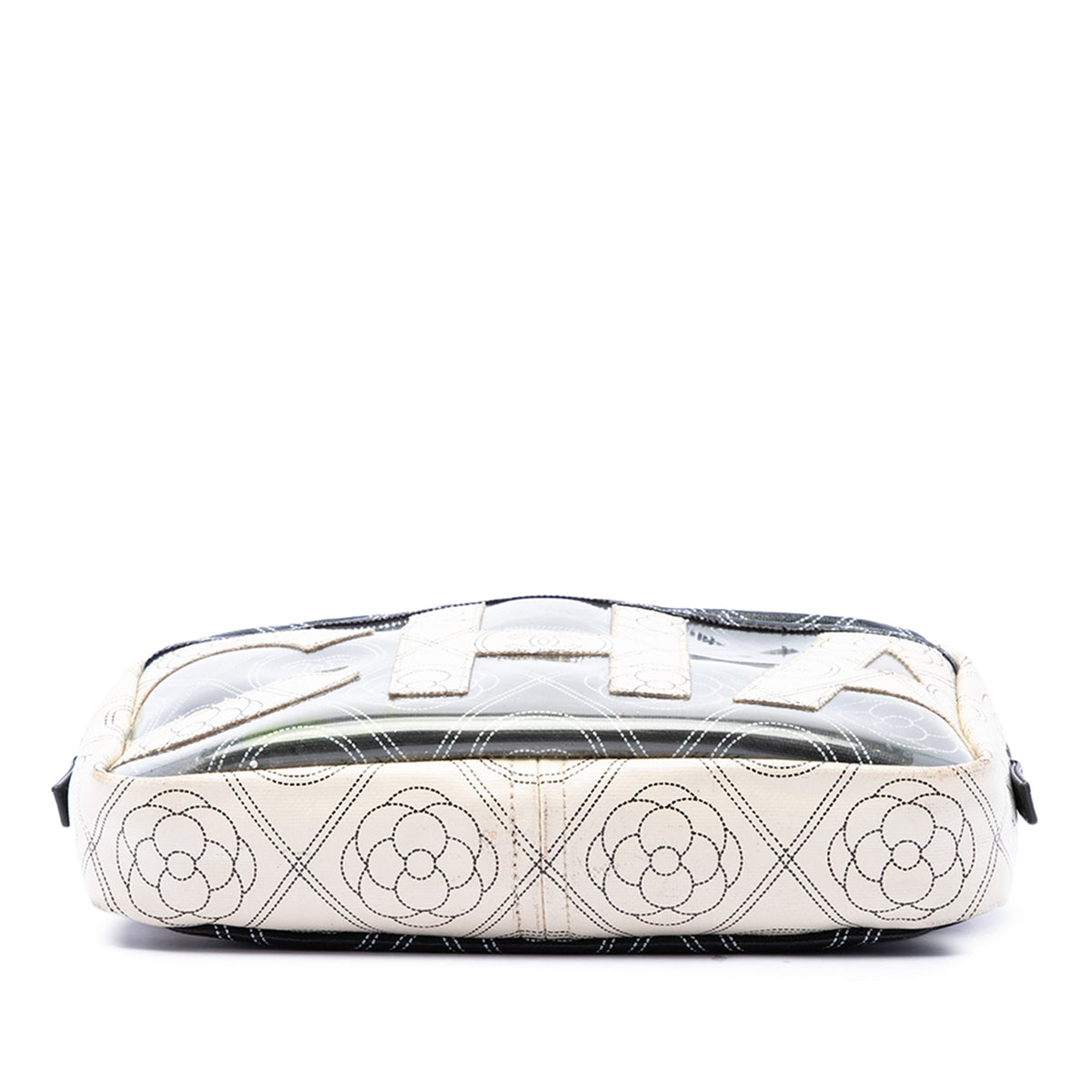 Chanel Coated Canvas Camellia Logo Camera Bag — Black