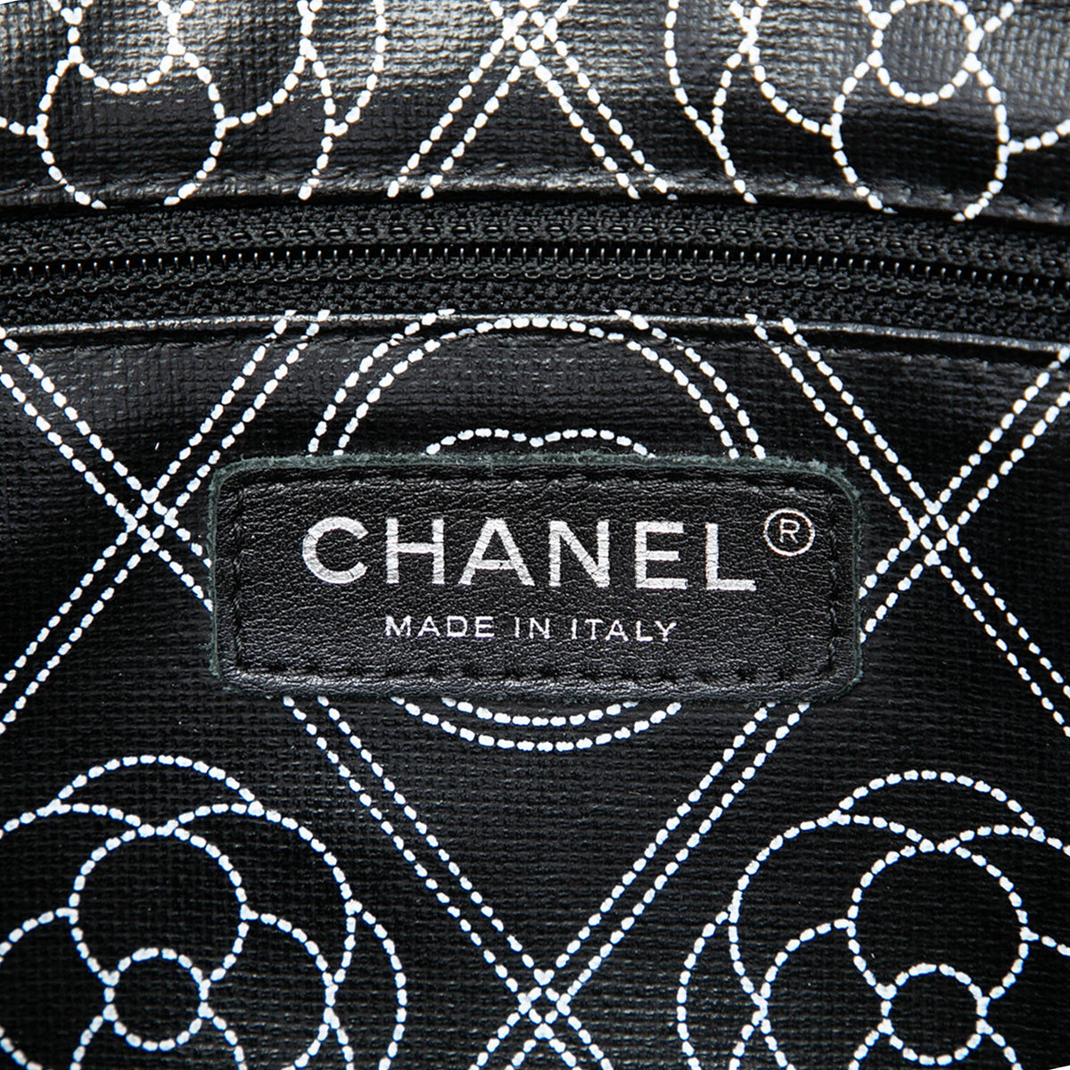 Chanel Coated Canvas Camellia Logo Camera Bag — Black