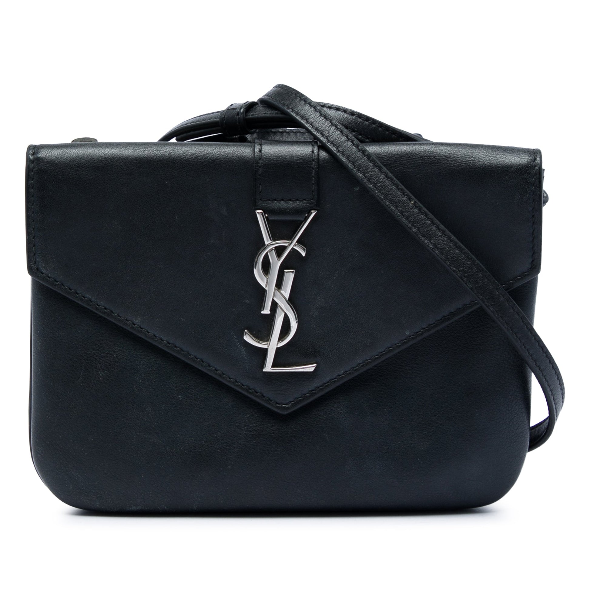 Saint Laurent Calfskin Monogram Tri Pocket Crossbody