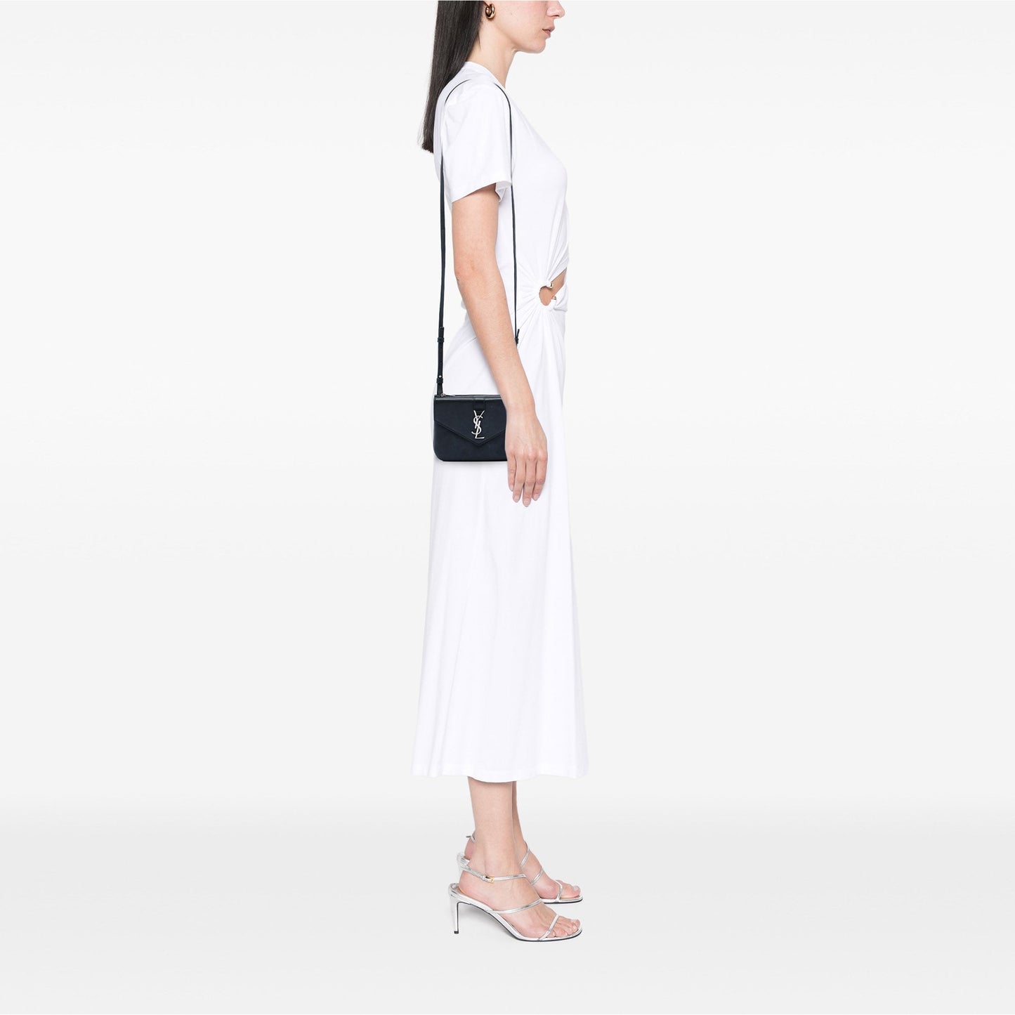 Saint Laurent Calfskin Monogram Tri Pocket Crossbody