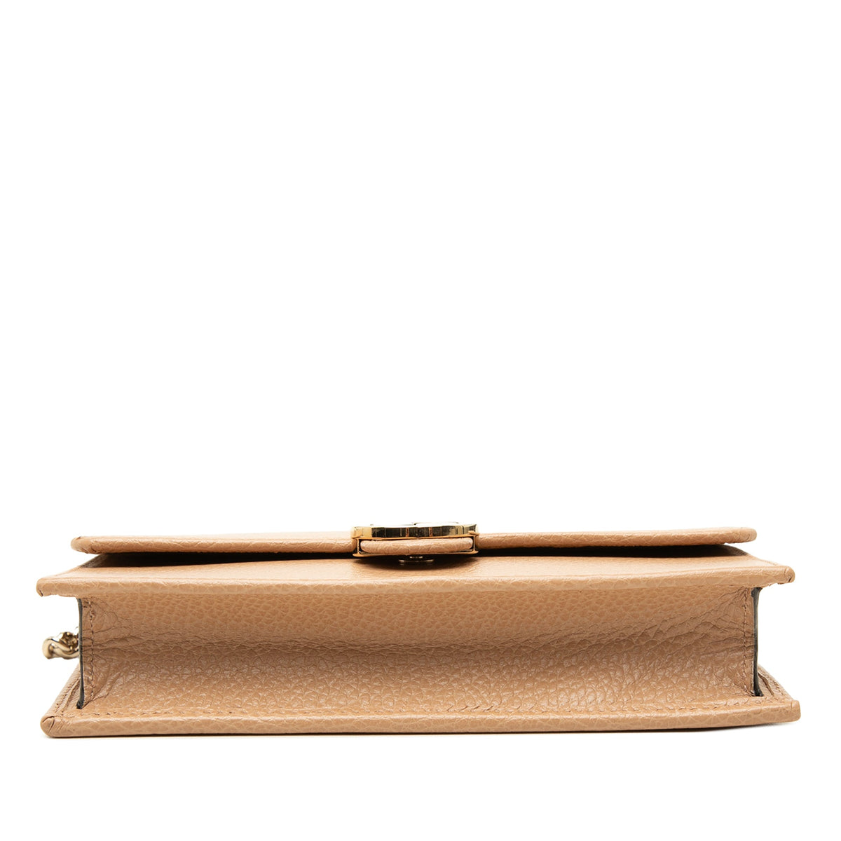 Gucci Dollar Calfskin Interlocking G Wallet on Chain — Brown
