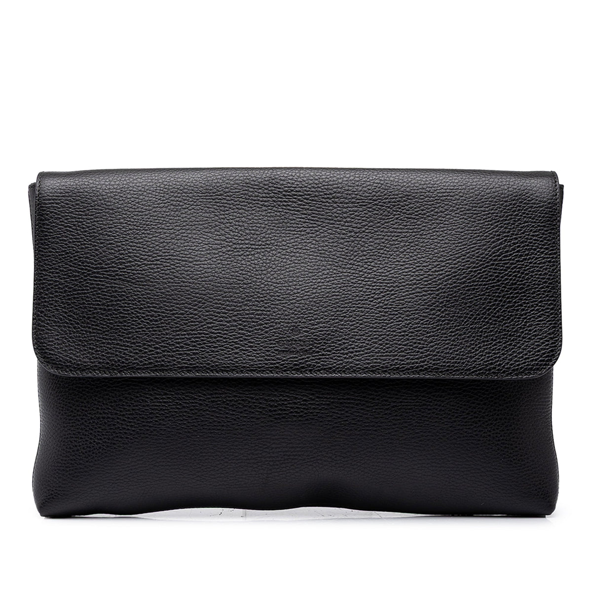 Gucci Pebbled Calfskin Portfolio Clutch — Black