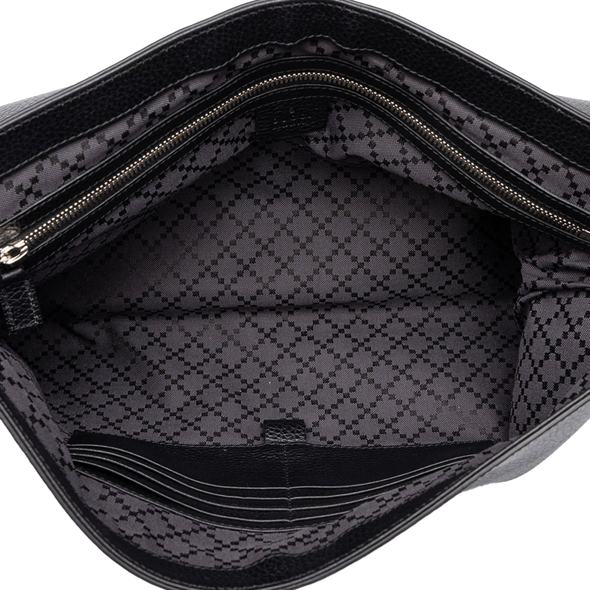 Gucci Pebbled Calfskin Portfolio Clutch — Black