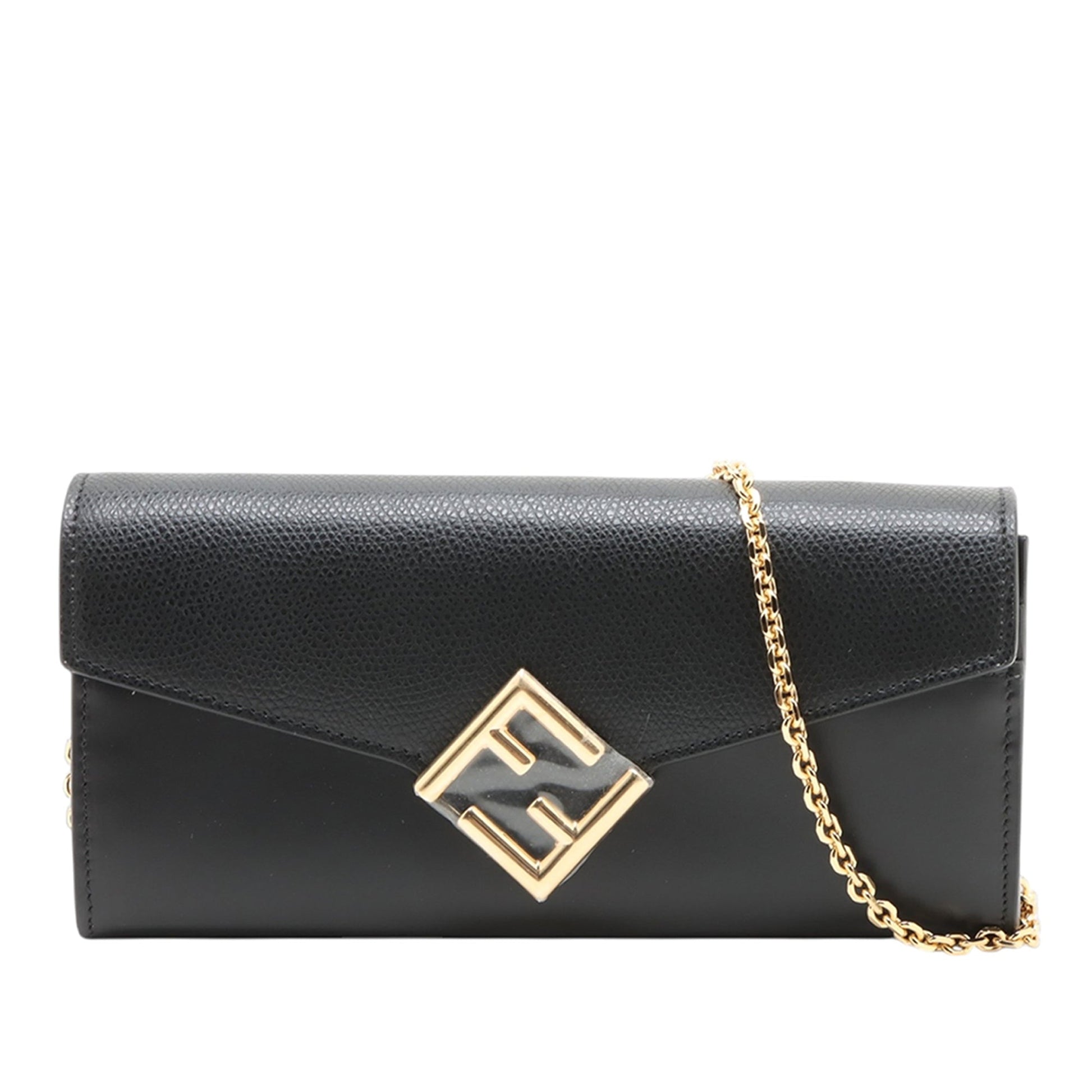 Fendi Leather FF Diamond Wallet on Chain