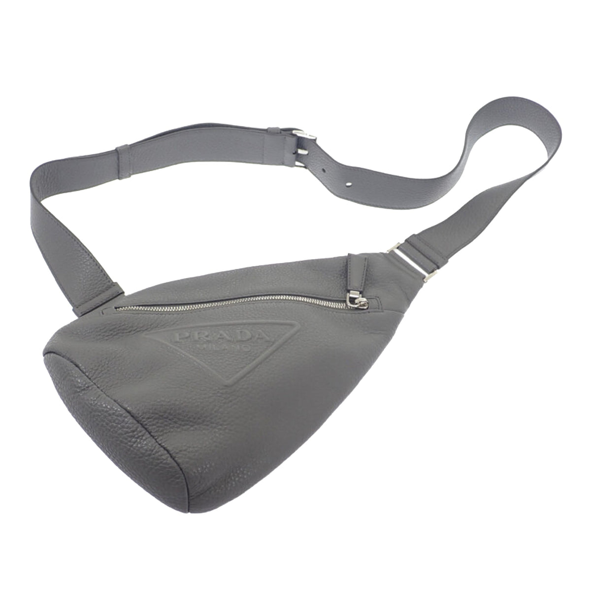 Prada Vitello Daino Logo Embossed Sling Bag