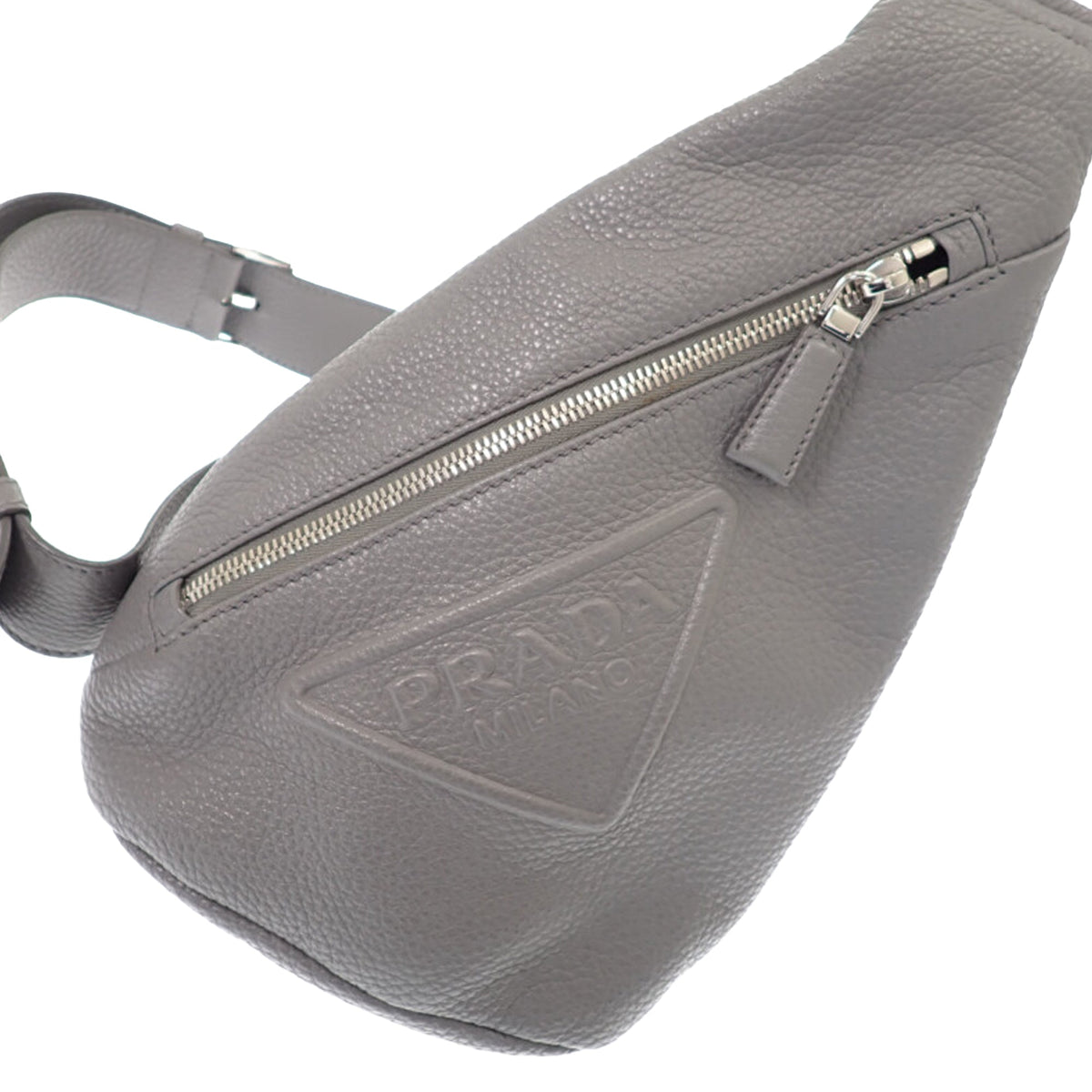 Prada Vitello Daino Logo Embossed Sling Bag