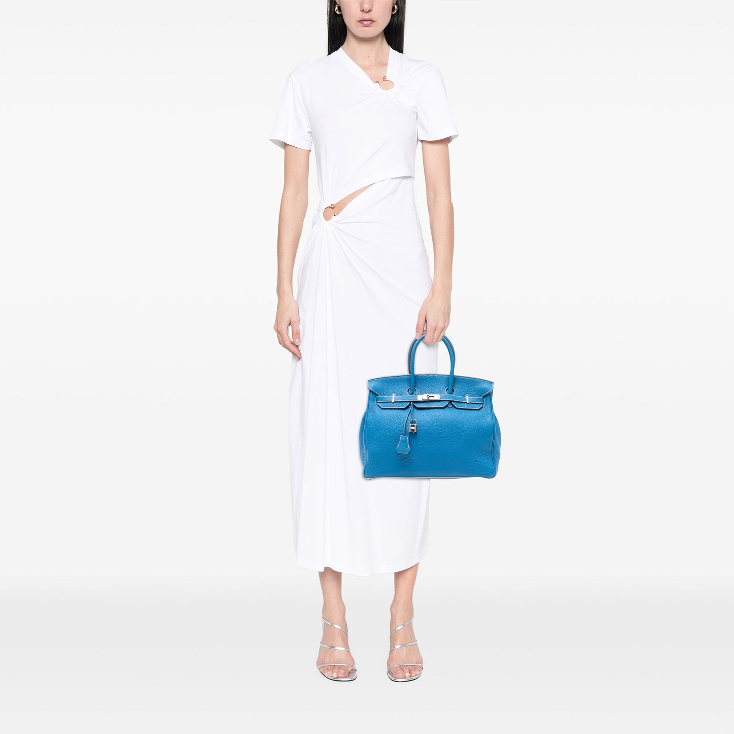 Hermès Limited Edition Bicolor Clemence Birkin Retourne 35