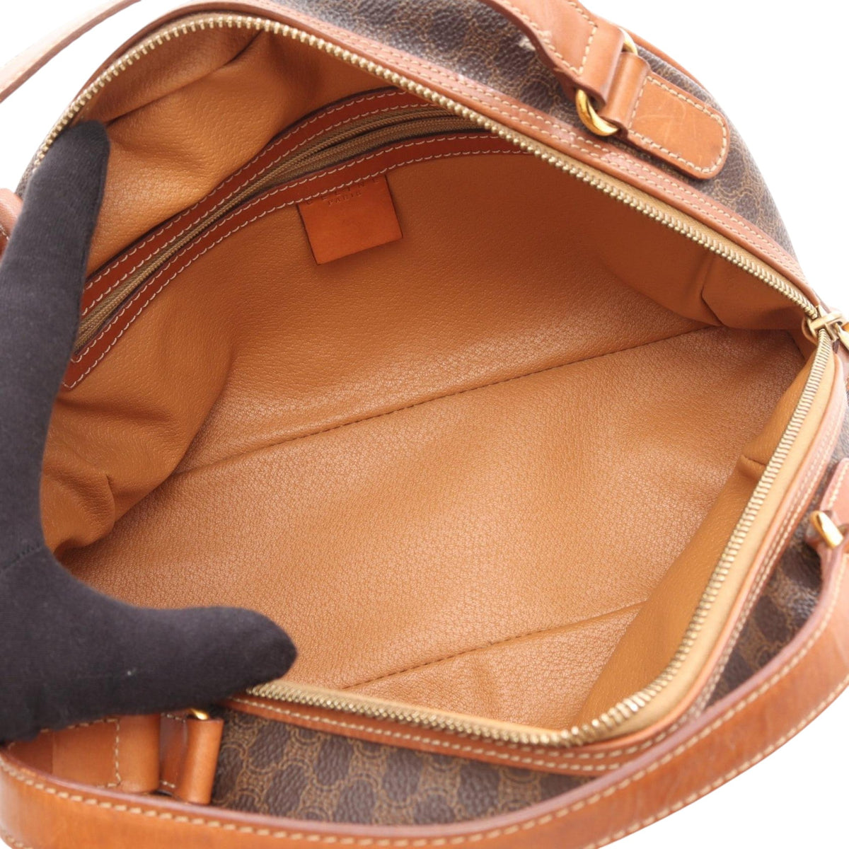 Celine Macadam Coated Canvas Dome Handbag — Brown