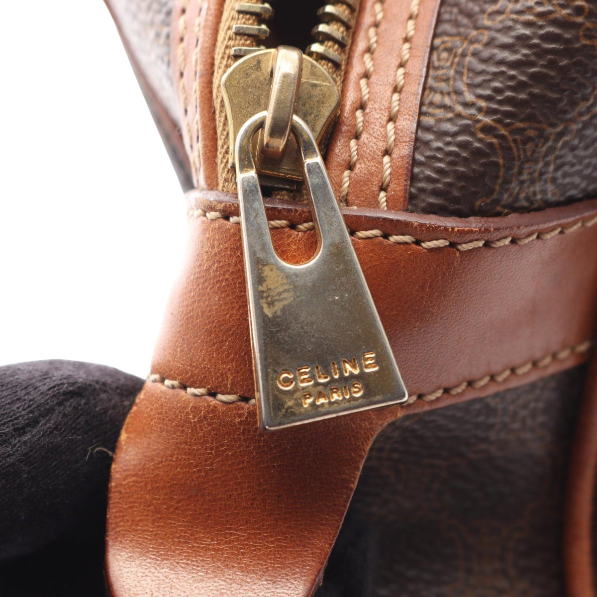 Celine Macadam Coated Canvas Dome Handbag — Brown