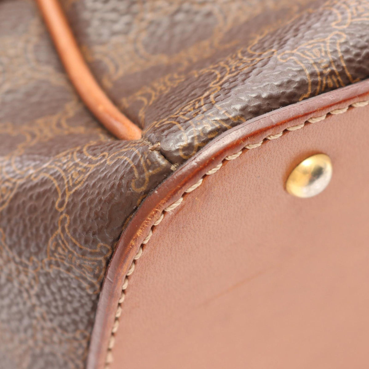 Celine Macadam Coated Canvas Dome Handbag — Brown