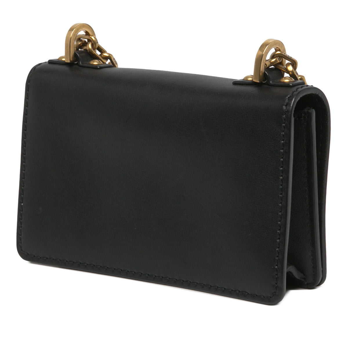 Dior Mini Calfskin J Adior Chain Flap — Black