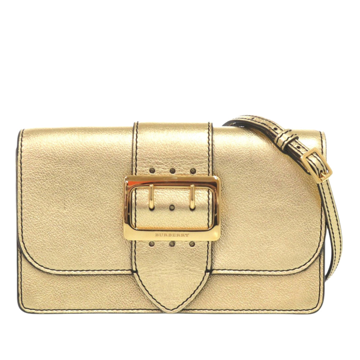 Burberry Metallic Calfskin Buckle Crossbody