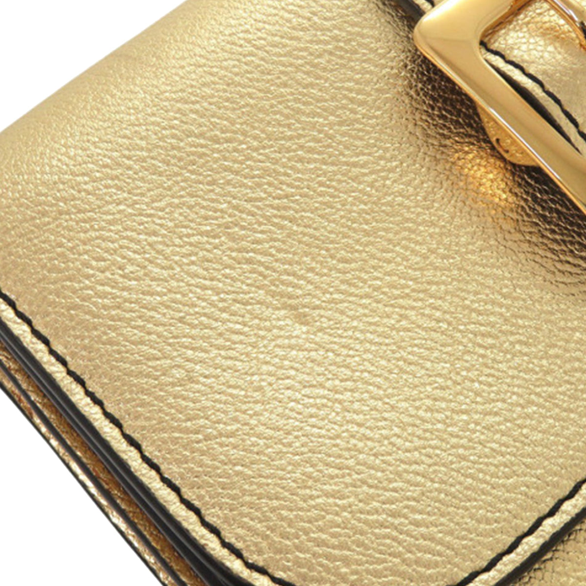 Burberry Metallic Calfskin Buckle Crossbody