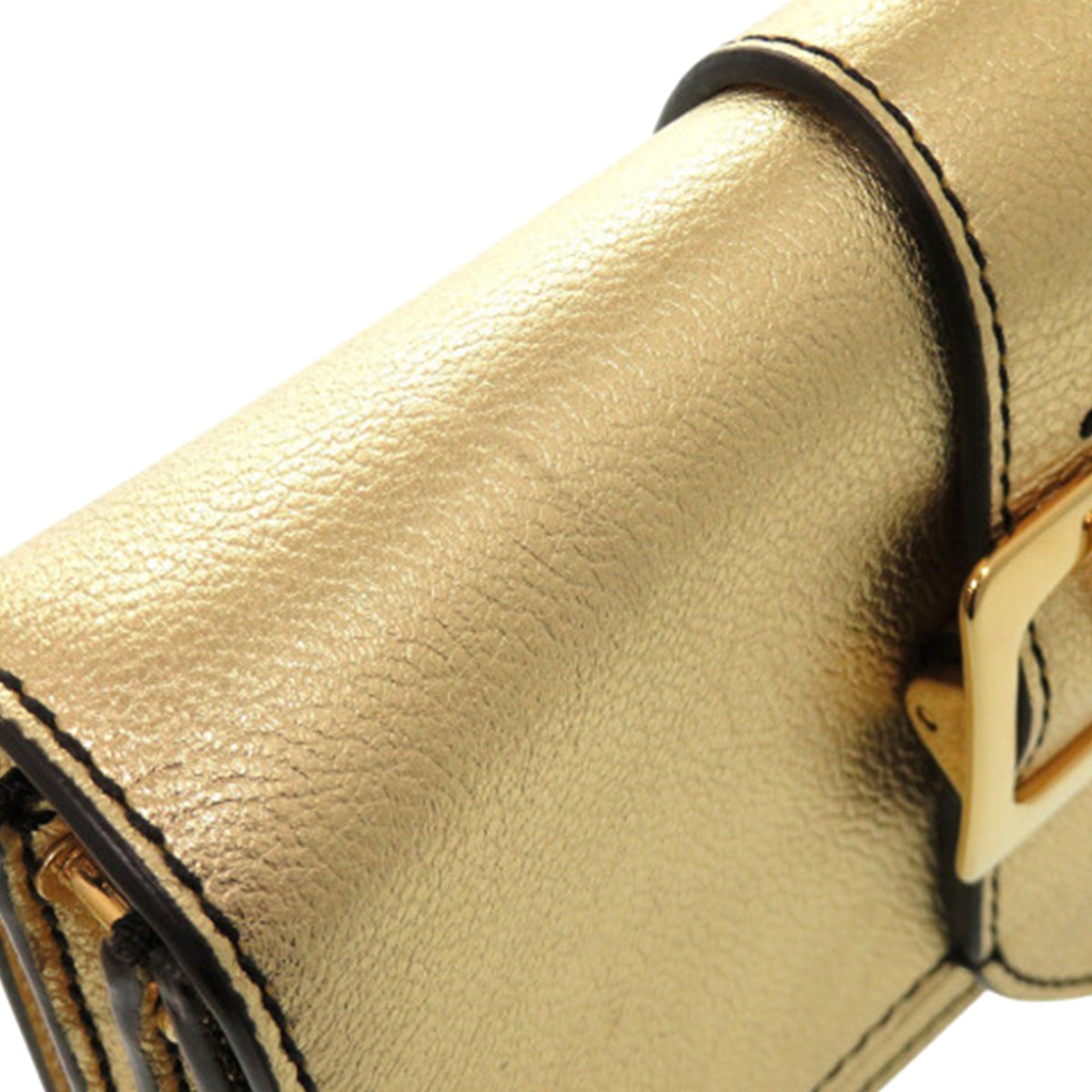 Burberry Metallic Calfskin Buckle Crossbody