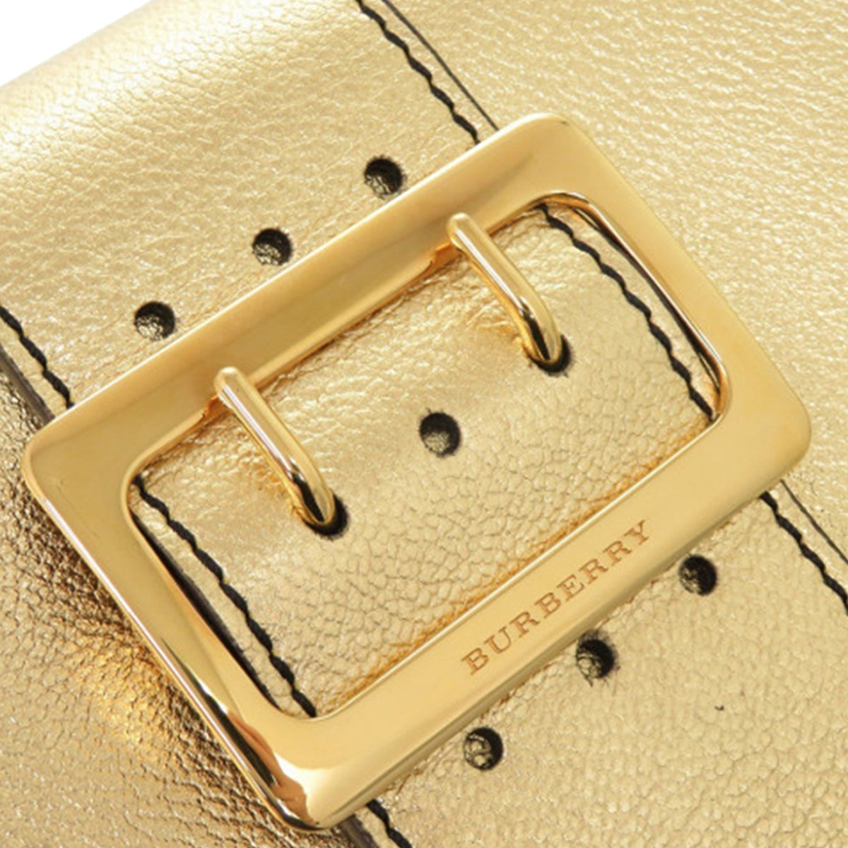 Burberry Metallic Calfskin Buckle Crossbody