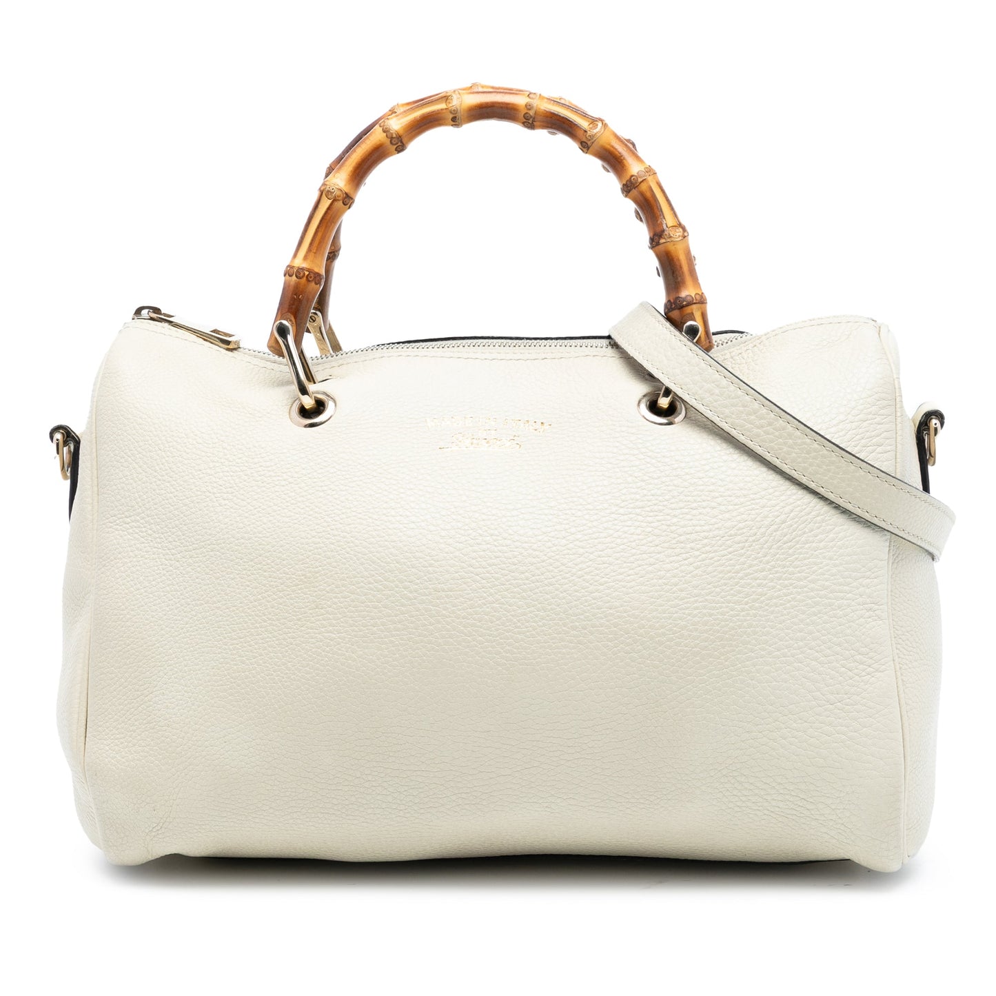 Gucci Medium Calfskin Bamboo Shopper Boston Bag