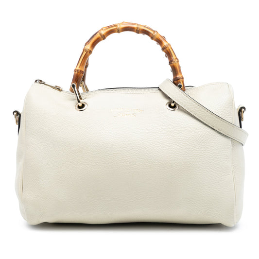 Gucci Medium Calfskin Bamboo Shopper Boston Bag