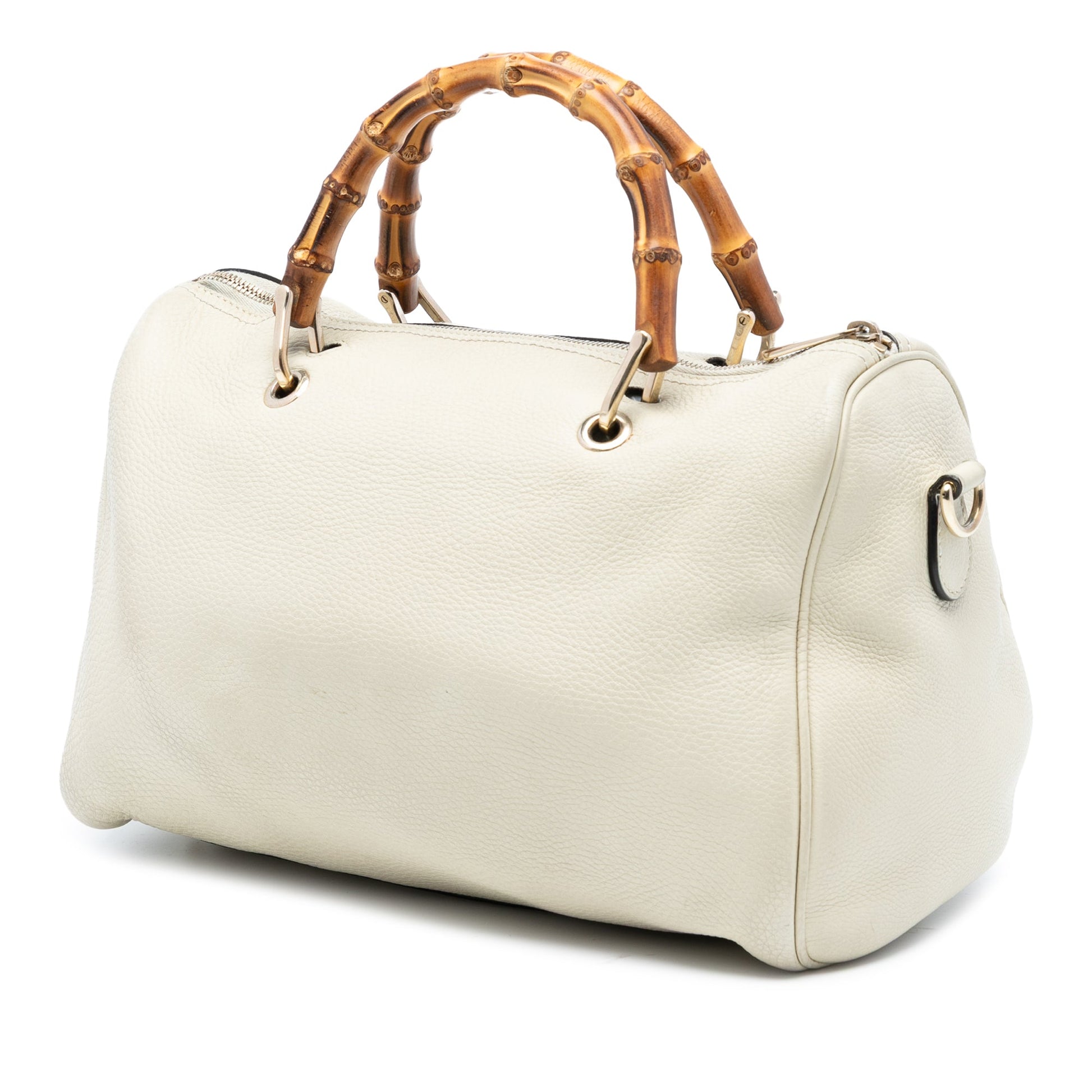 Gucci Medium Calfskin Bamboo Shopper Boston Bag
