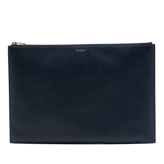 Saint Laurent Grain De Poudre Zipped Tablet Holder