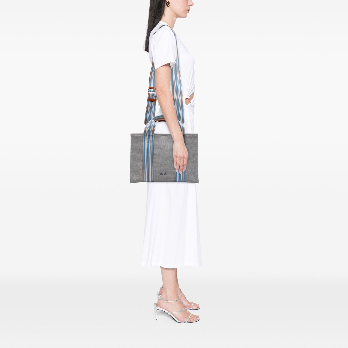 Loro Piana Canvas The Suitcase Stripe Tote