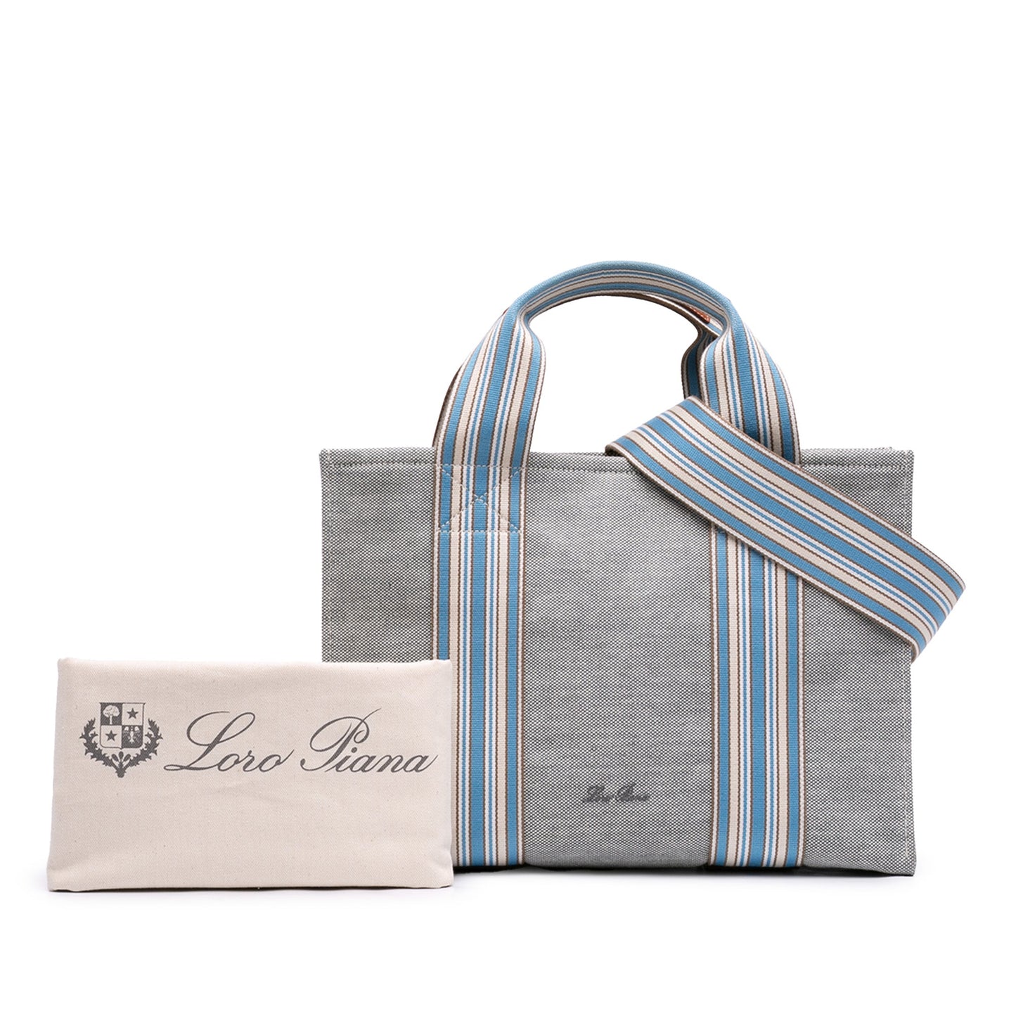 Loro Piana Canvas The Suitcase Stripe Tote
