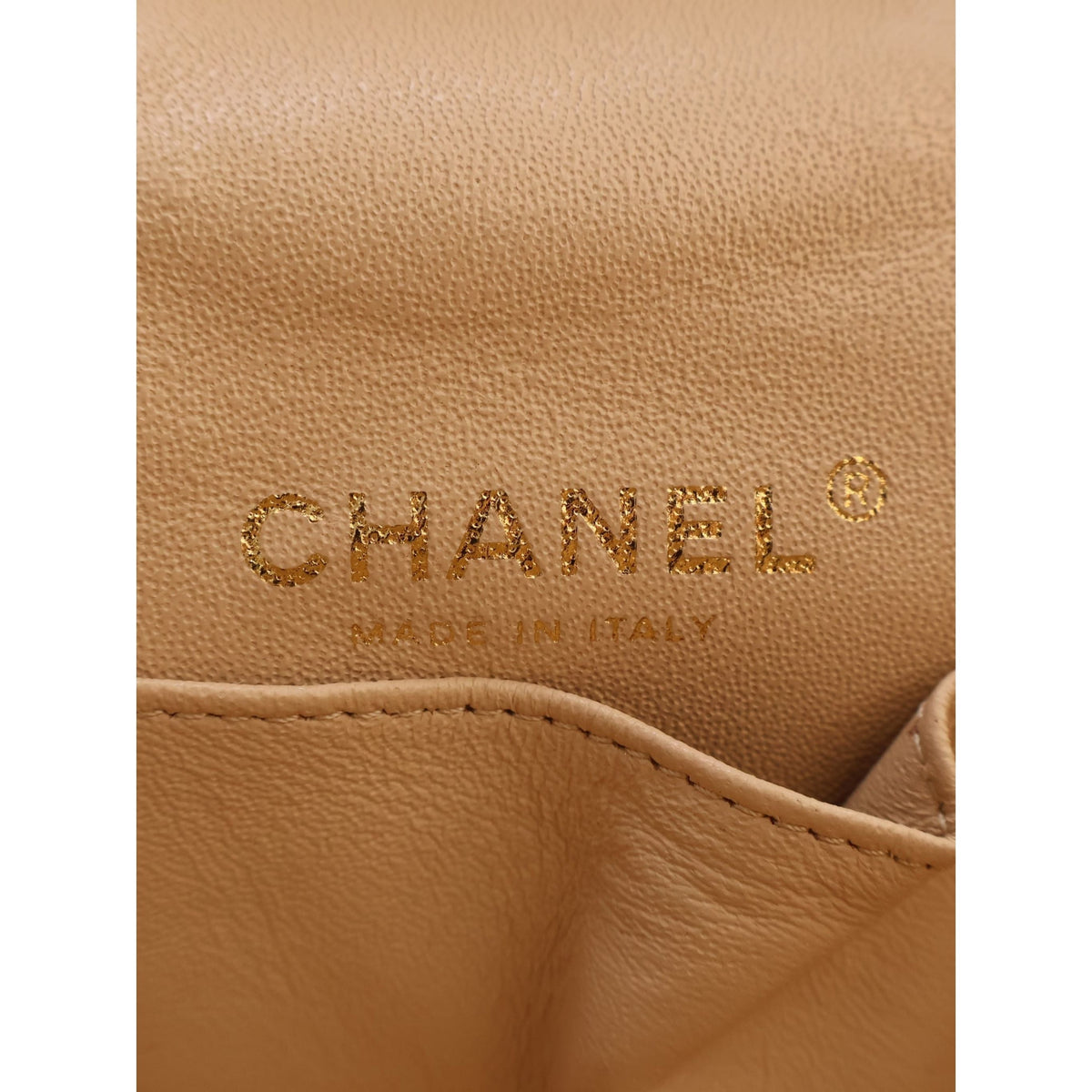Chanel CC Quilted Lambskin Top Handle Vanity Case with Chain — Beige