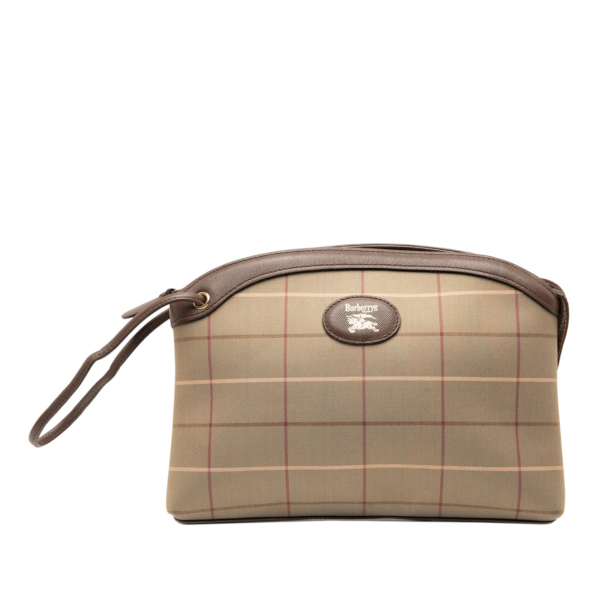 Burberry Vintage Check Canvas Wristlet Clutch
