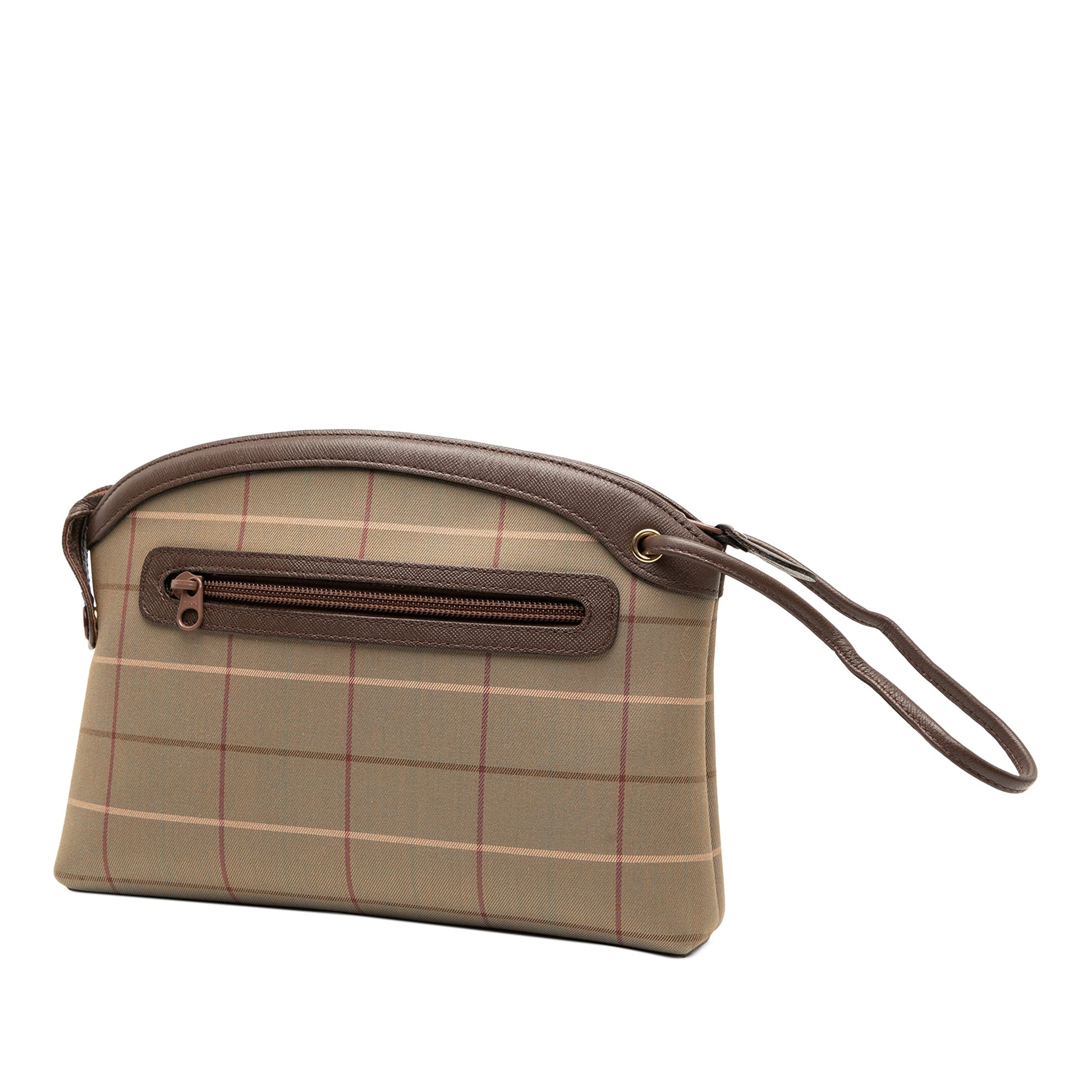 Burberry Vintage Check Canvas Wristlet Clutch