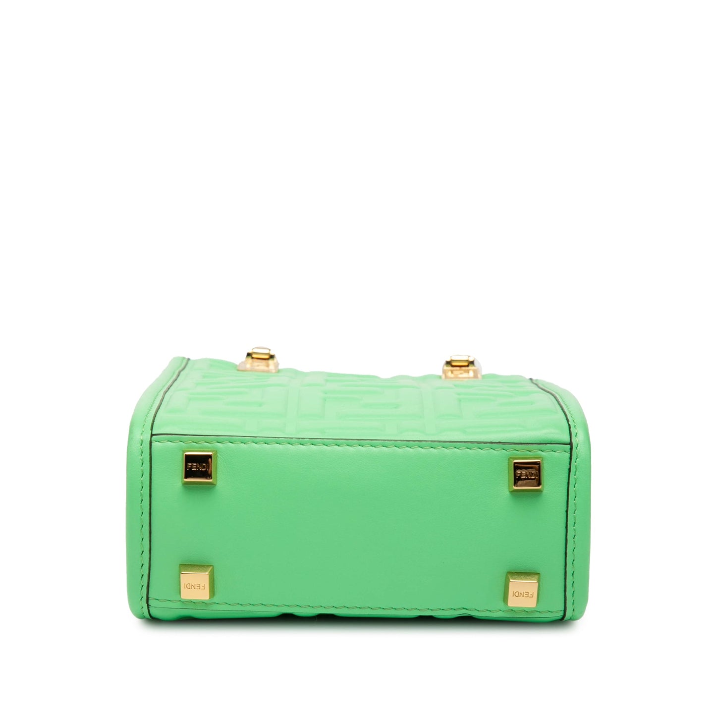Fendi Mini Zucca Embossed Leather Sunshine Shopper Tote