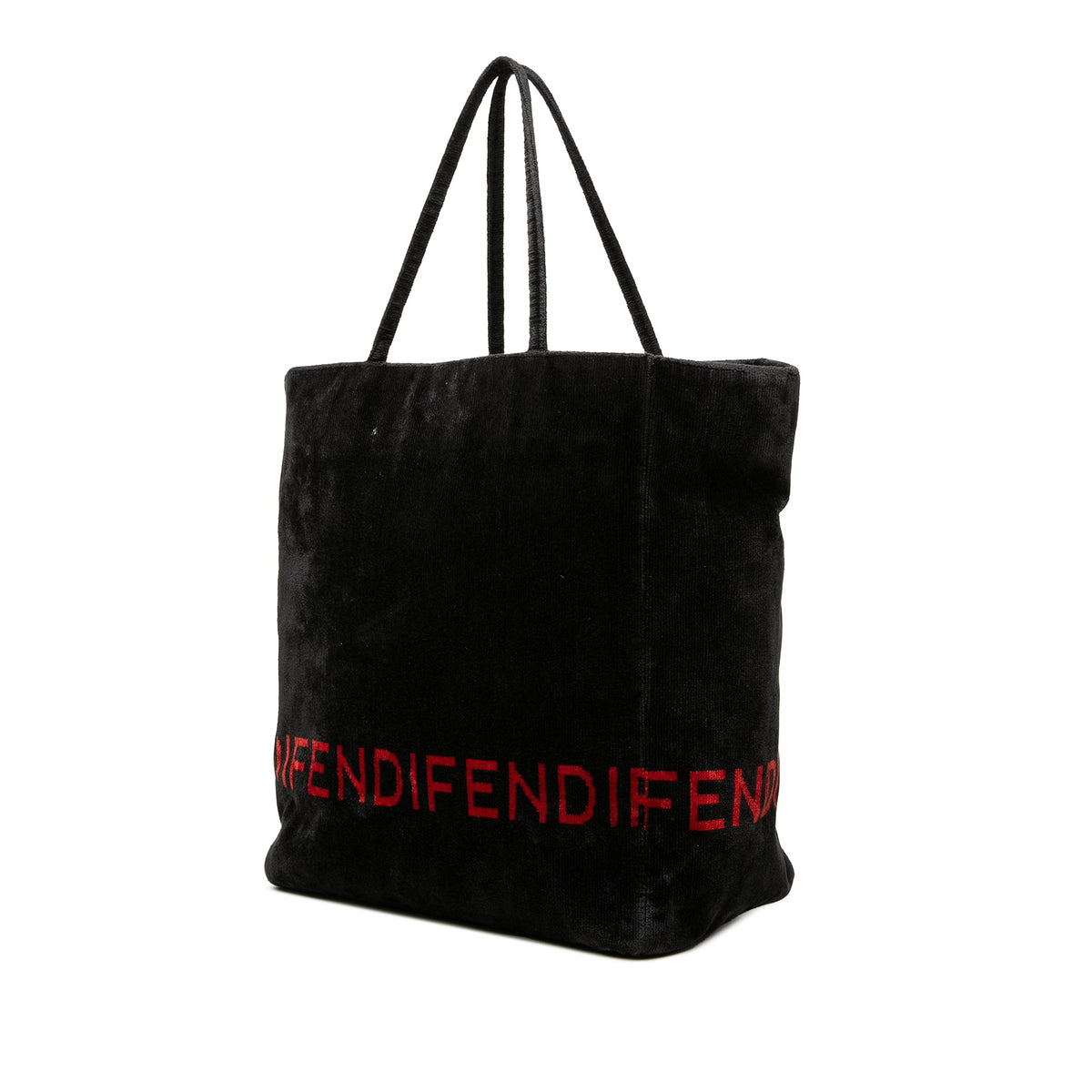 Fendi Velour Logo Tote