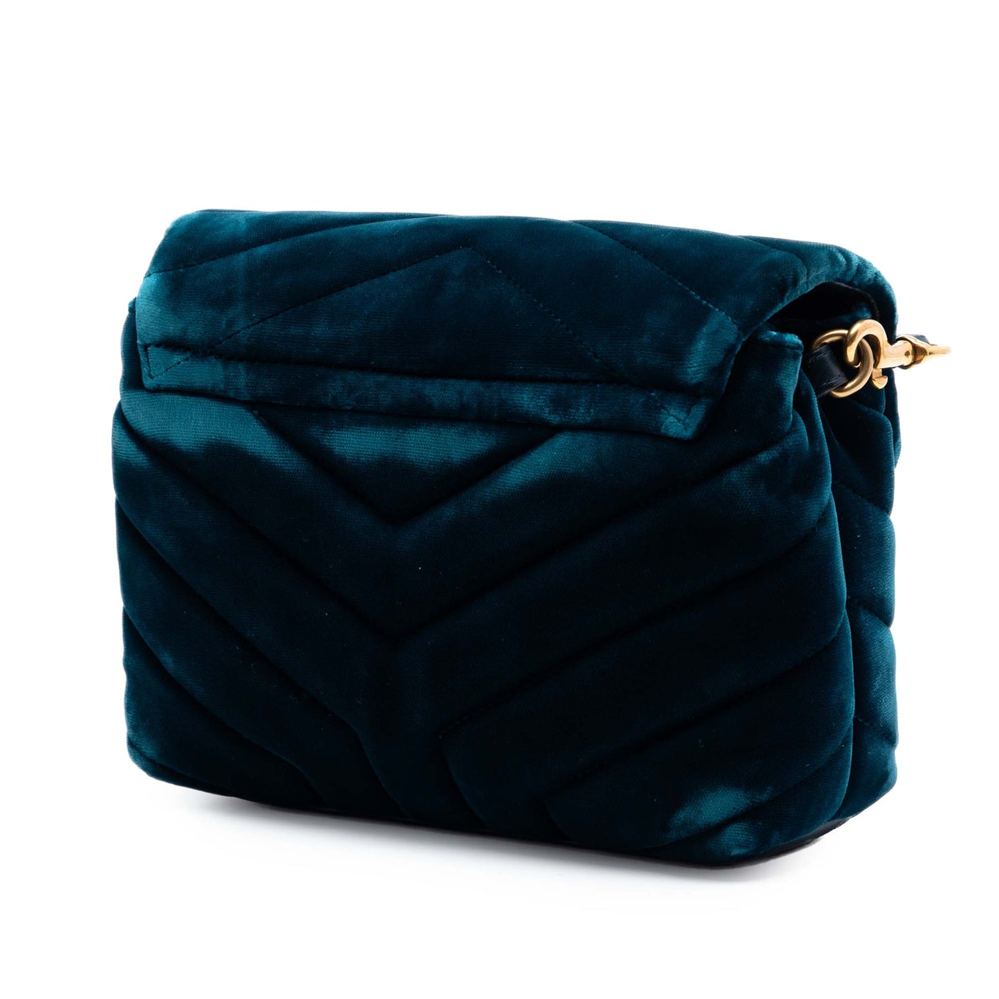 Saint Laurent Small Matelasse Velvet Monogram LouLou Shoulder Bag