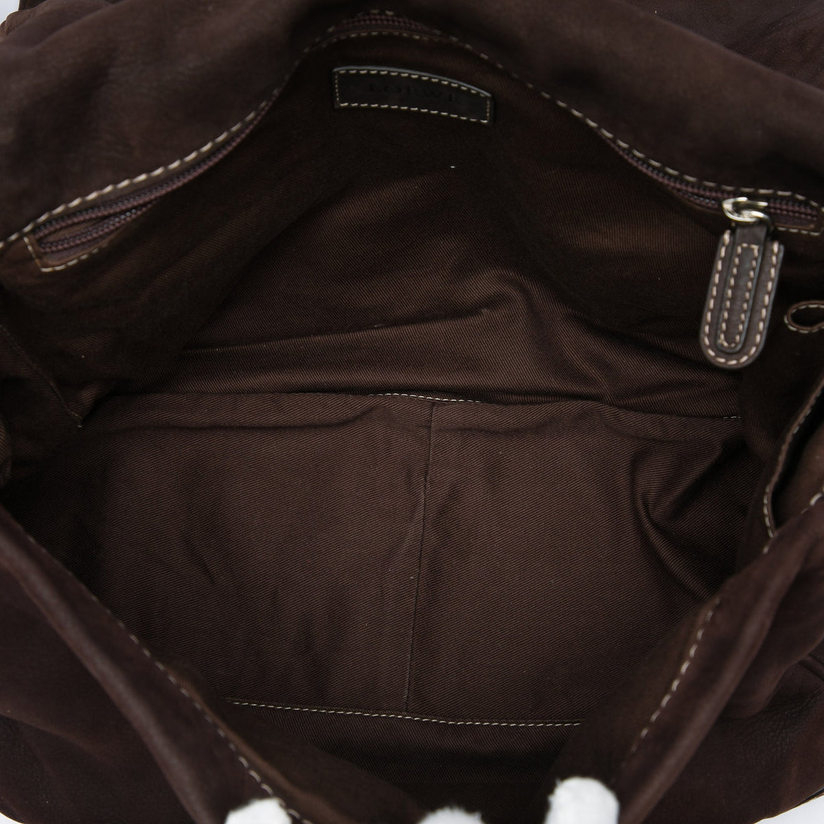 LOEWE Nubuck Anagram Crossbody — Brown