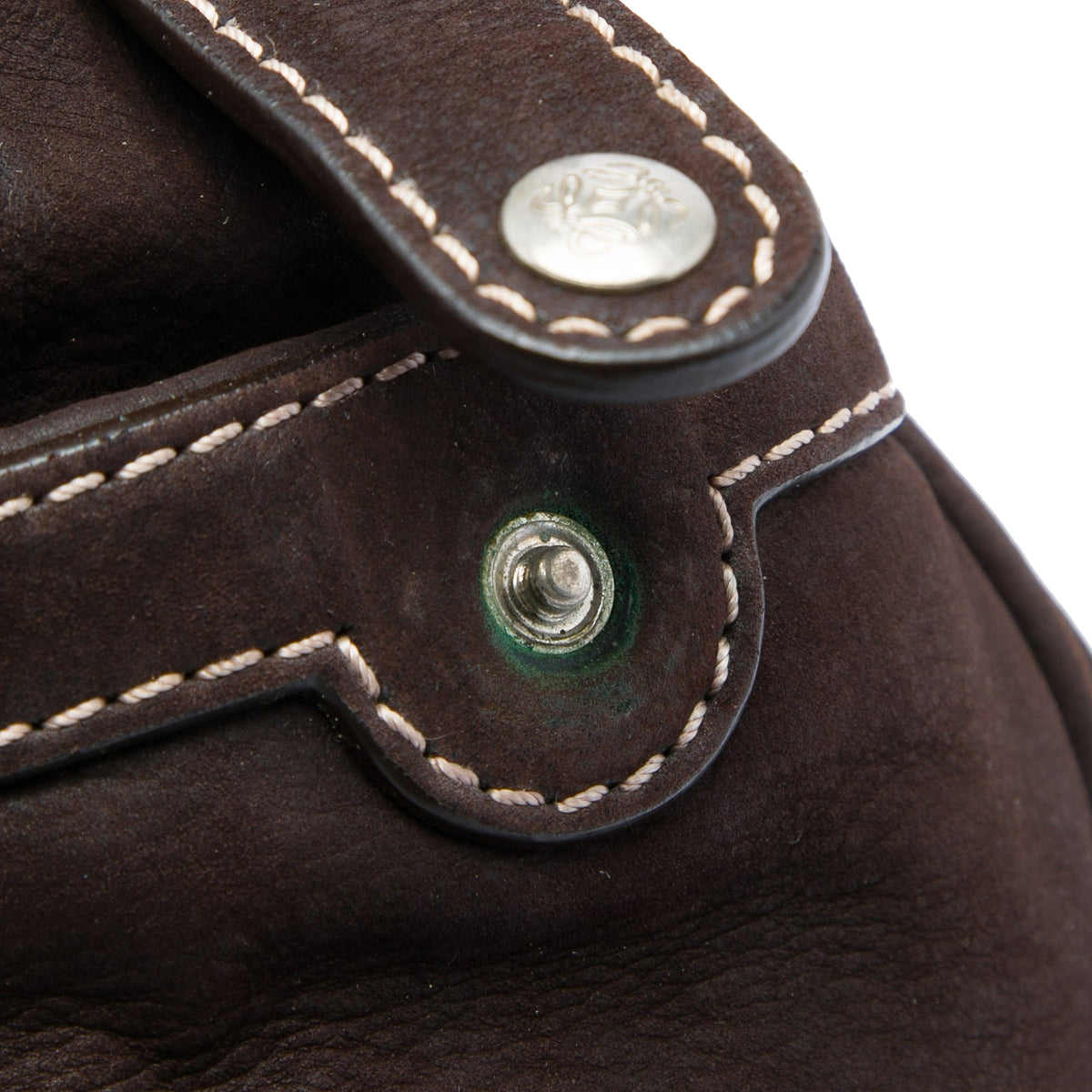 LOEWE Nubuck Anagram Crossbody — Brown