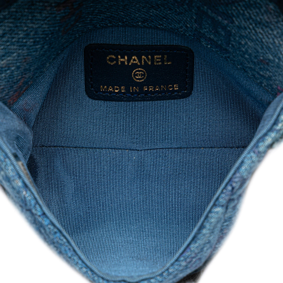Chanel Mini Denim Mood Clutch with Chain