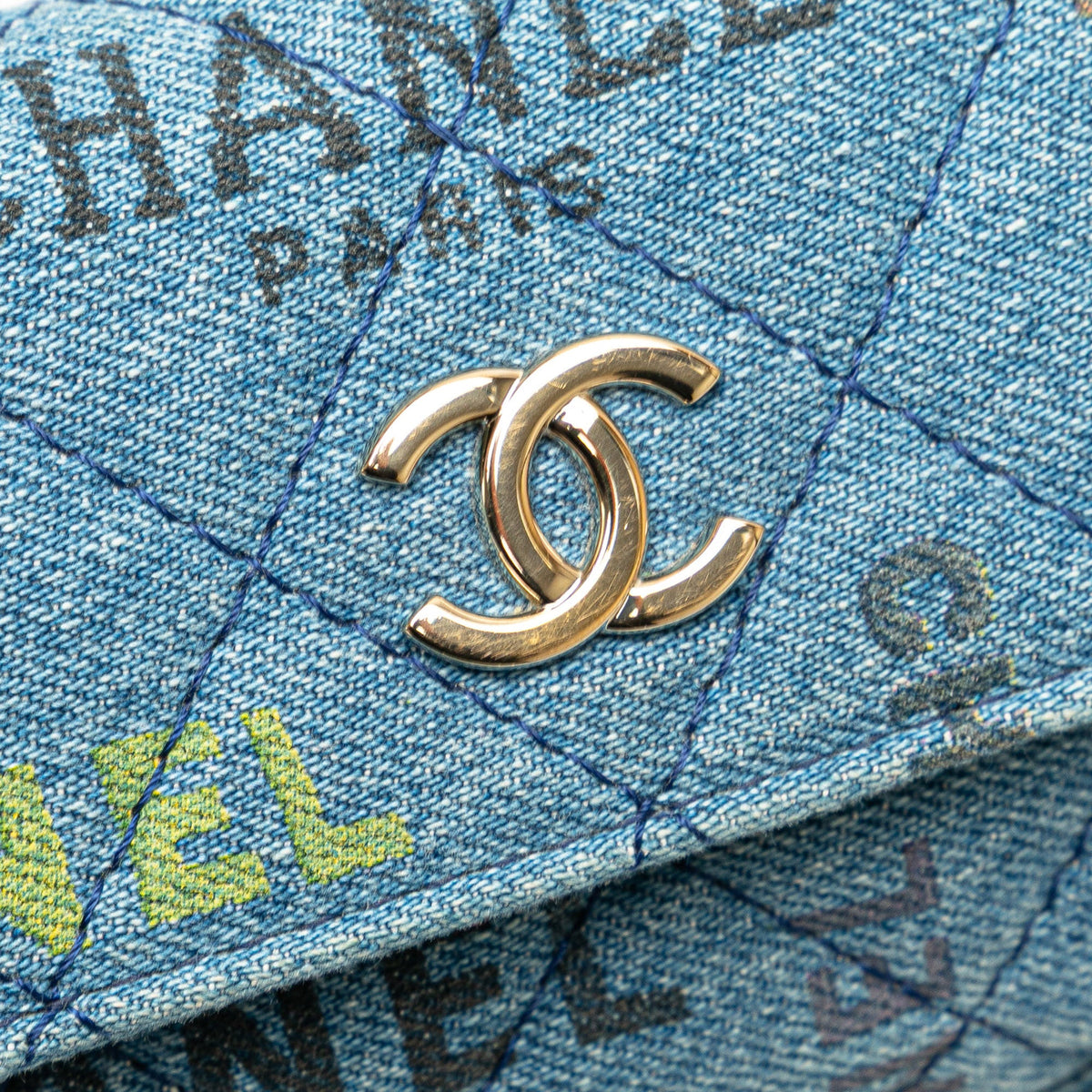 Chanel Mini Denim Mood Clutch with Chain