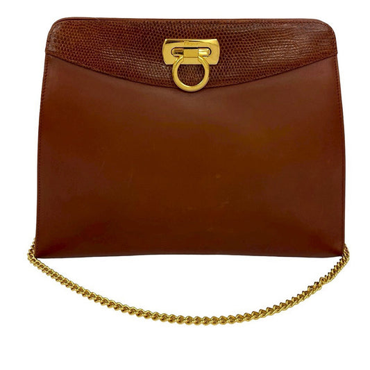Ferragamo Leather Gancini Chain Crossbody