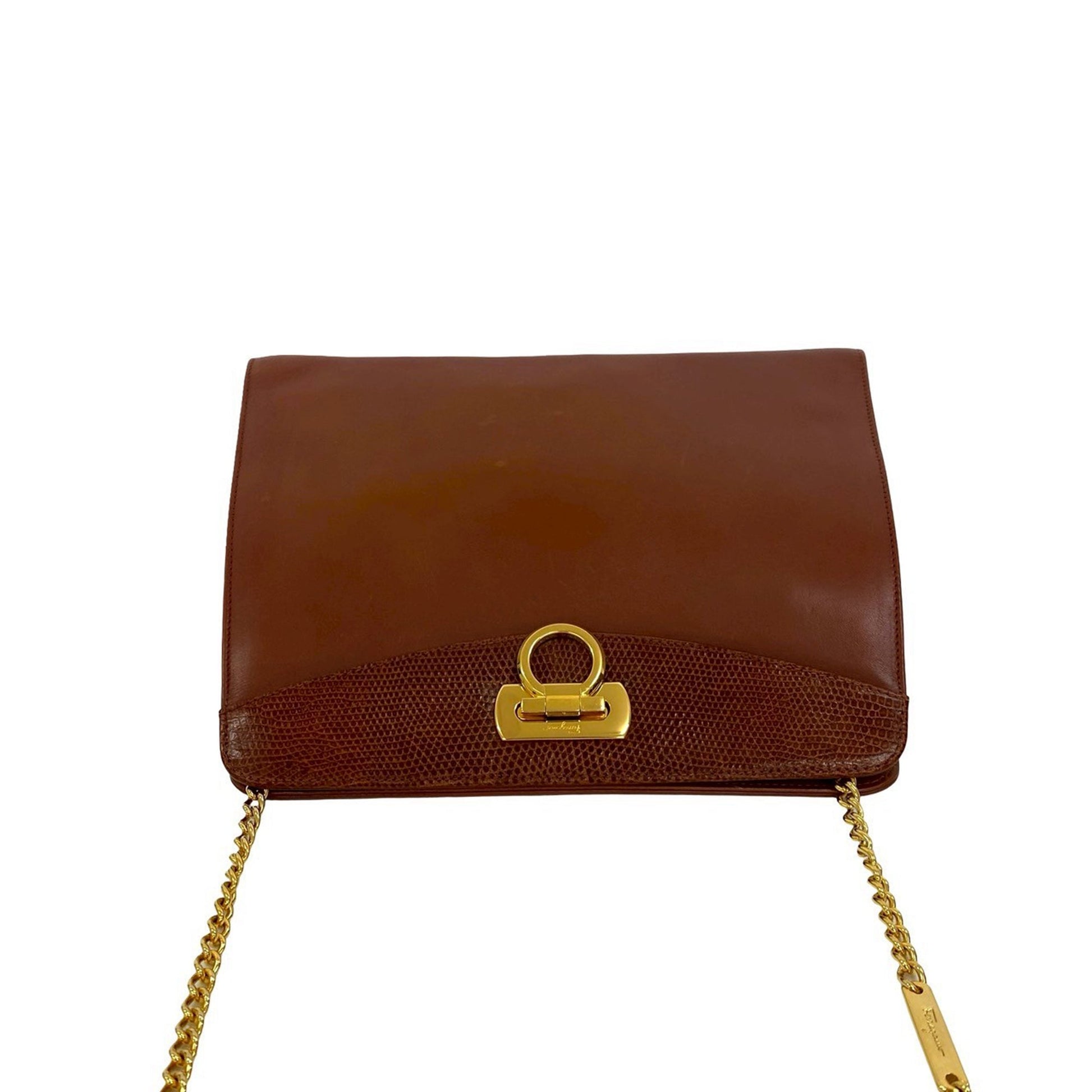 Ferragamo Leather Gancini Chain Crossbody