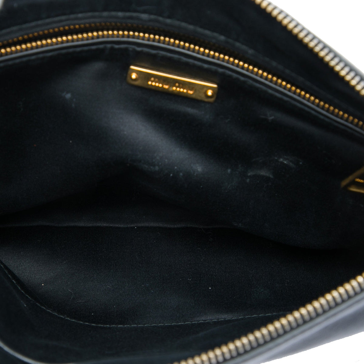 Miu Miu Studded Leather Zip Clutch