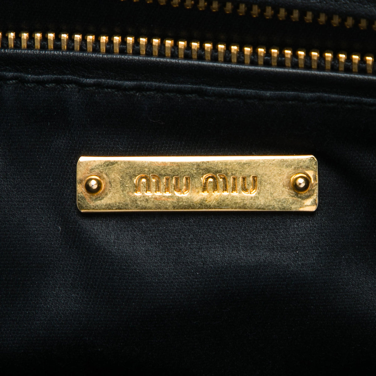 Miu Miu Studded Leather Zip Clutch