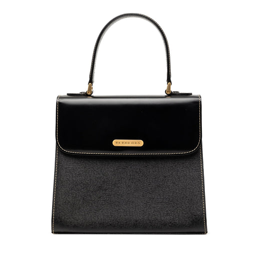 Burberry Textured and Soft Calfskin Top Handle Bag