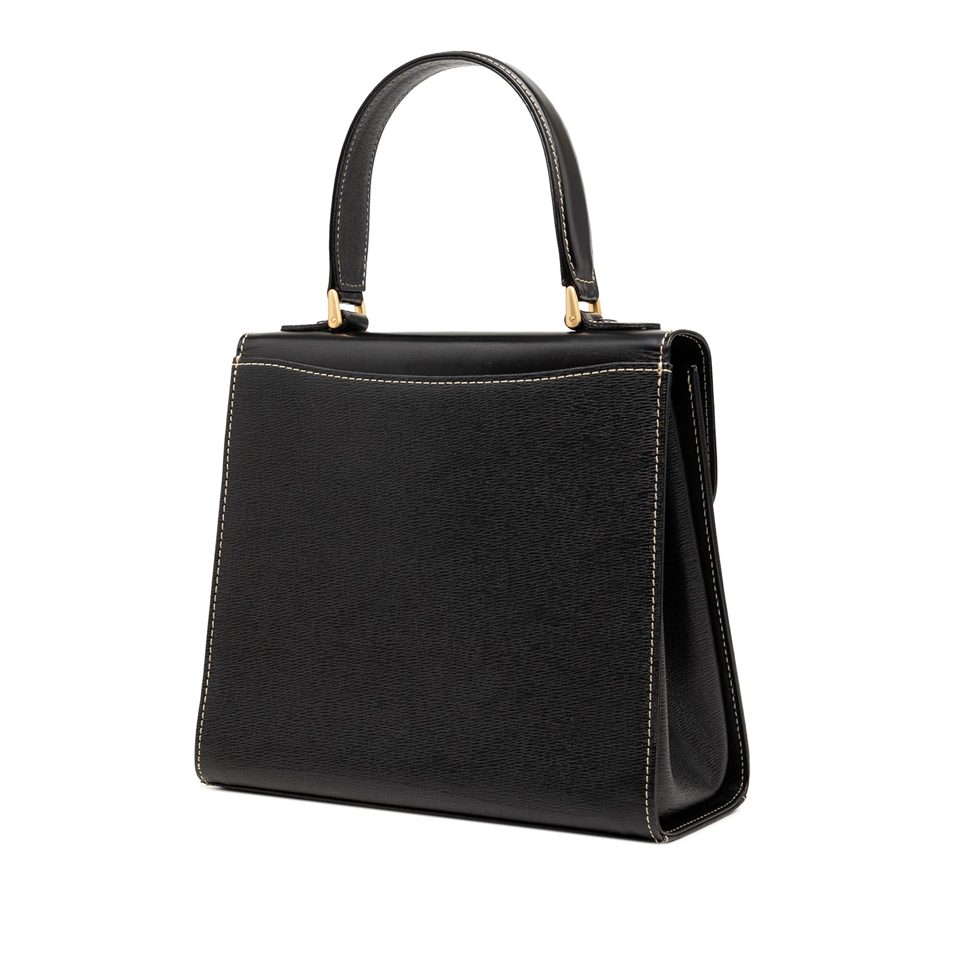 Burberry Textured and Soft Calfskin Top Handle Bag