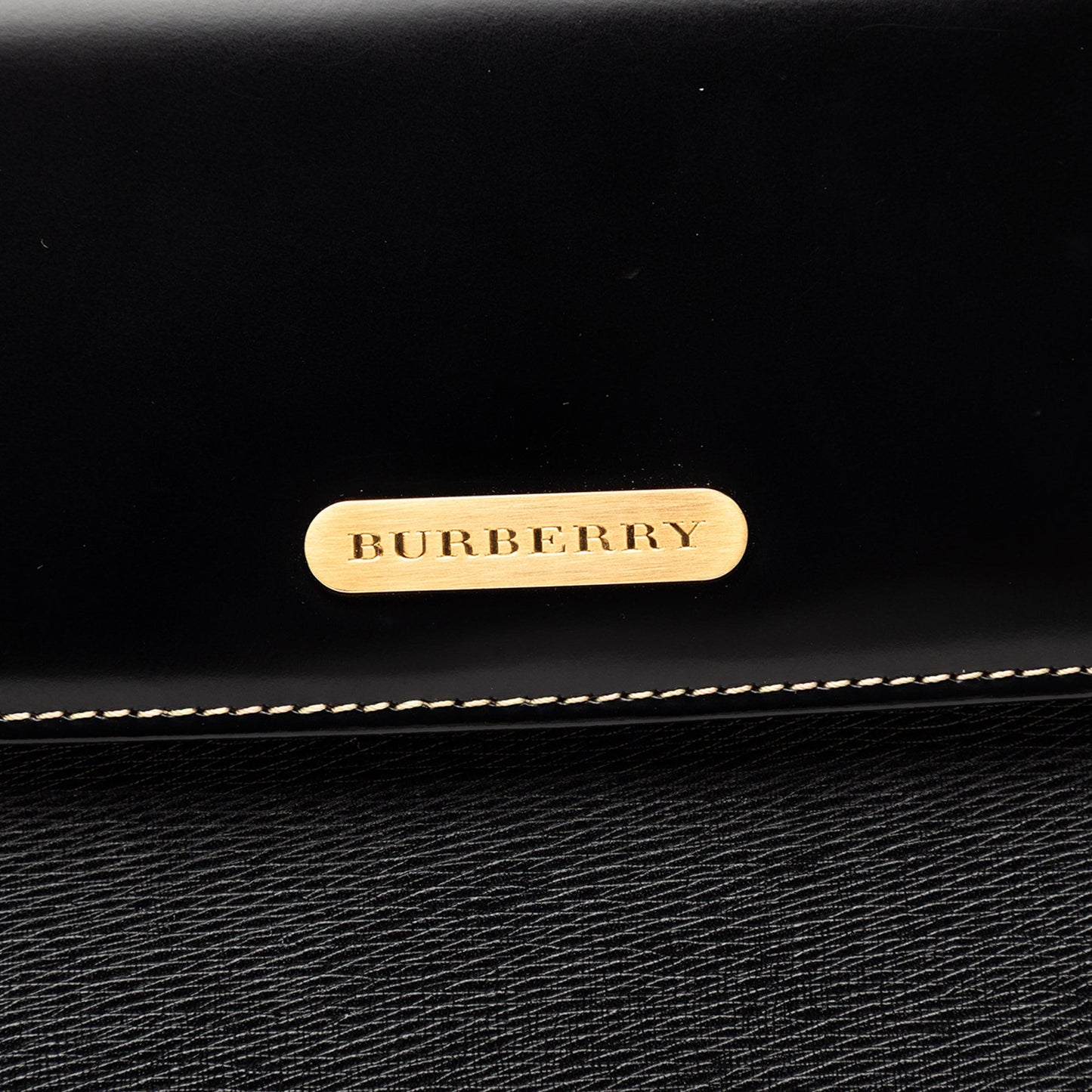 Burberry Textured and Soft Calfskin Top Handle Bag