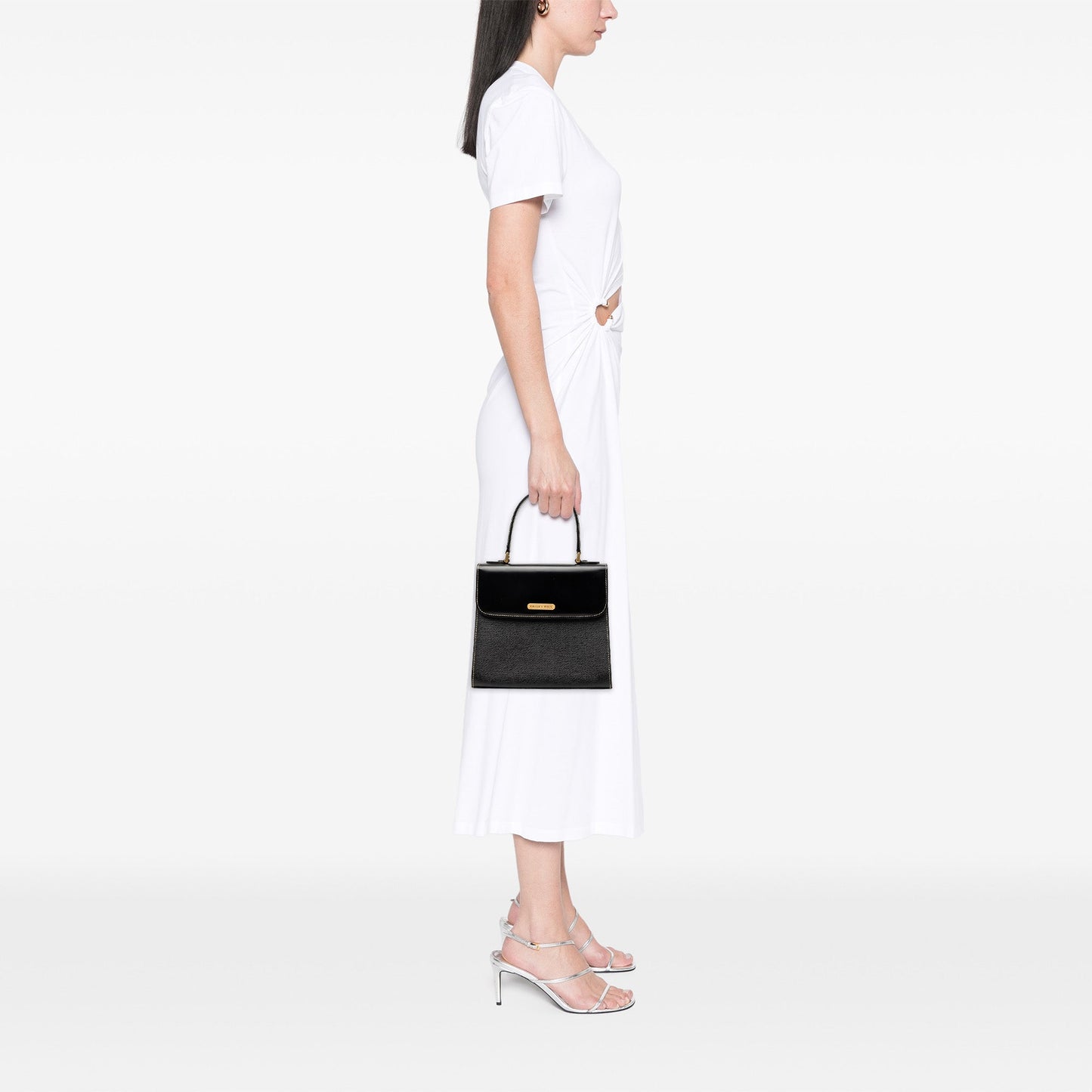Burberry Textured and Soft Calfskin Top Handle Bag